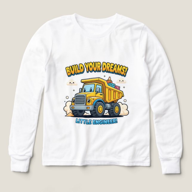 Build Your Dreams! Little Engineer - Personalized  T Shirt (Design framsida)