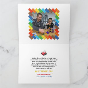 Builder Bonus Pappa, Stepdad, Make, Leksak Bricks Kort