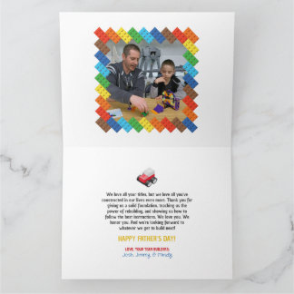 Builder Bonus Pappa, Stepdad, Make, Leksak Bricks Kort