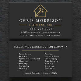 Builder & Construction Company Black Gold Visitkort