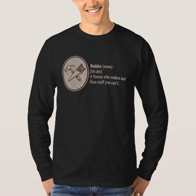 Builder construction worker definition by t shirt (Framsida)