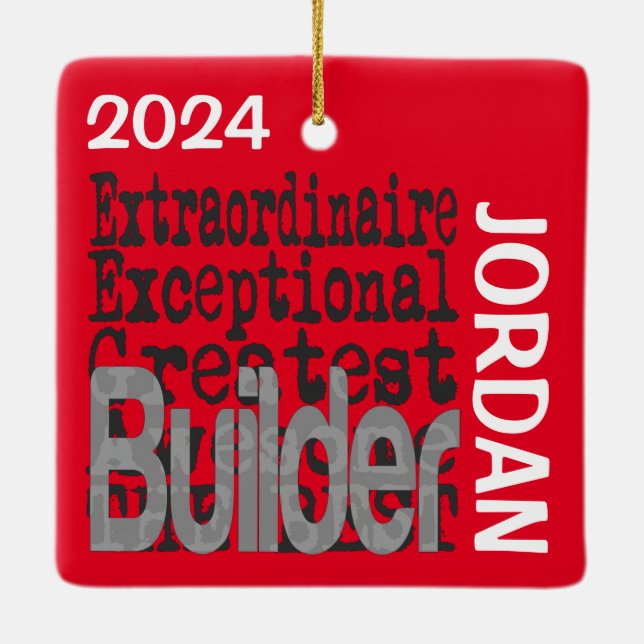 Builder Extraordinaire Julgransprydnad Keramik (Baksida)