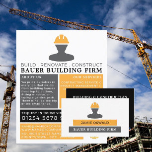 Builder-Logotyp, Byggnad Firm, Builder-reklam Reklamblad