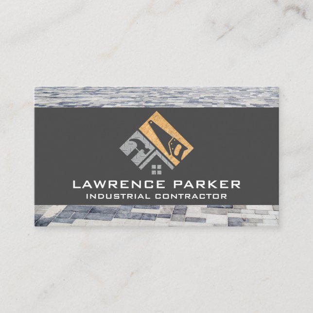 Builder Repair Icons | Construction Worker Logo Visitkort (Framsida)