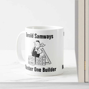 Builders Tecknad Mugg till Lägg till Namn