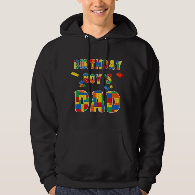 Building Block Dad Of Birthday Boy Hoodie (Framsida)