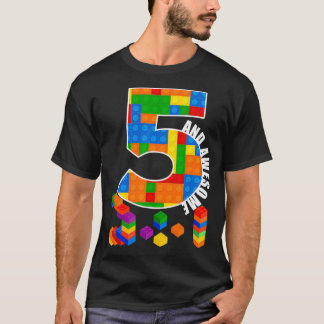 Building Blocks Bricks 5 Year Old Awesome Birthday T Shirt