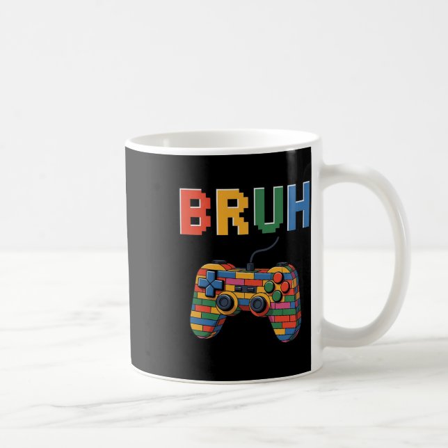 Building Blocks Bruh Gaming Gamer Boys Brick Maste Kaffemugg (Höger)