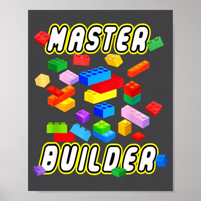 Building Bricks Master Builder Construction Block  Poster (Framsidan)