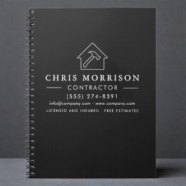 Building Construction Black Silver Anteckningsbok