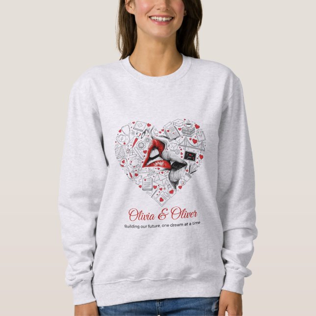 Building Our Future Profession Heart Valentine T Shirt (Framsida)