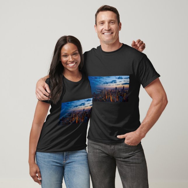 Buildings City Illuminated Skyline Cityscape T Shirt (Unisex)