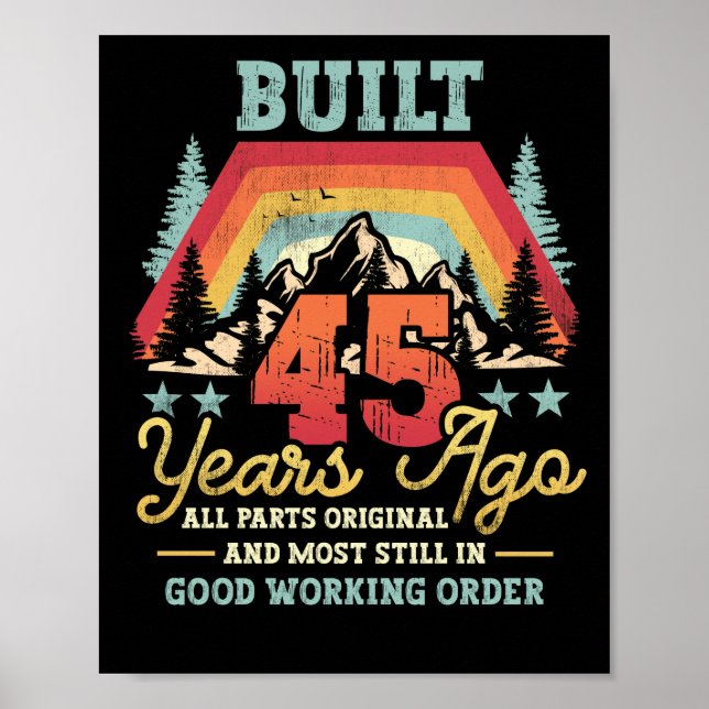 Built 45 Years Ago All Parts Original 45th Birthda Poster (Framsidan)