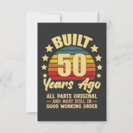 Built 50 Years Ago All Parts Original 50 Birthday Inbjudningar