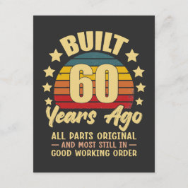 Built 60 Years Ago All Parts Original 60 Birthday Inbjudningar