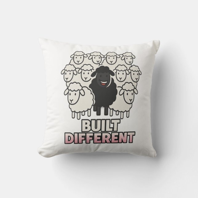 Built Different Black Sheep Kudde (Framsida)