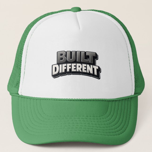BUILT DIFFERENT – Bold Motivational Statement for  Keps (Framsida)