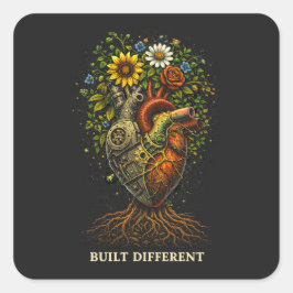 Built Different Fyrkantigt Klistermärke