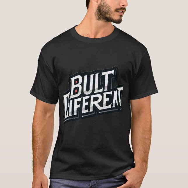 Built Different Motivational Graphic T-Shirt for M (Framsida)