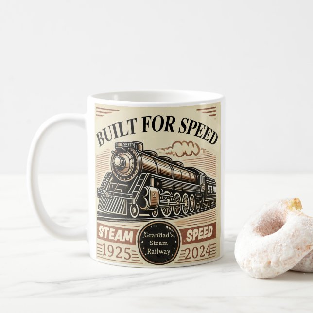 Built for Speed – Customisable Steam Train  Kaffemugg (Med munk)