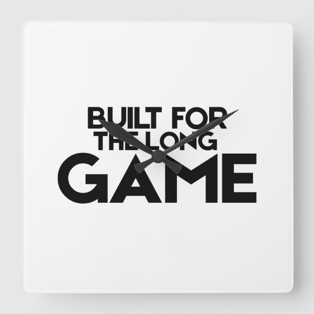 Built For The Long Game Minimalist Square Clock Fyrkantig Klocka (Framsida)
