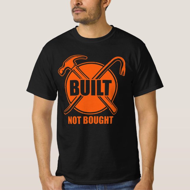 Built Not Bought Blue Collar Gift T Shirt (Framsida)