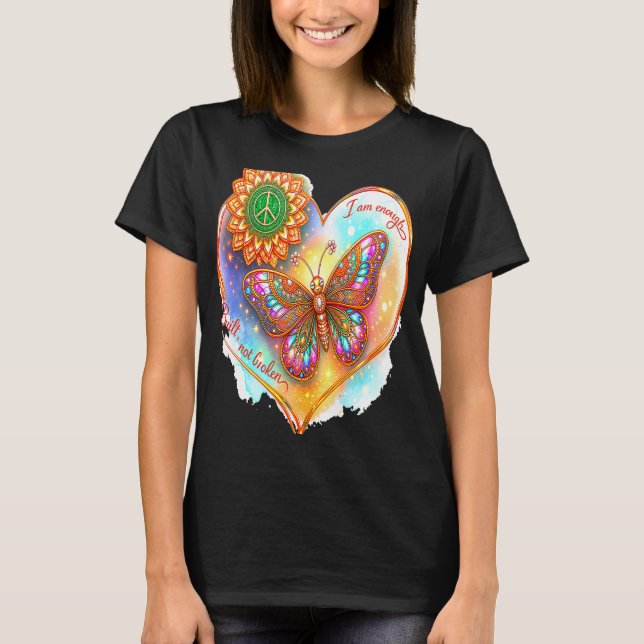 Built Not Broken – I Am Enough T-Shirt (Framsida)