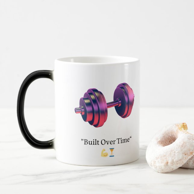 Built Over Time Motivational Dumbbell Coffee Mug – Magisk Mugg (Med munk)
