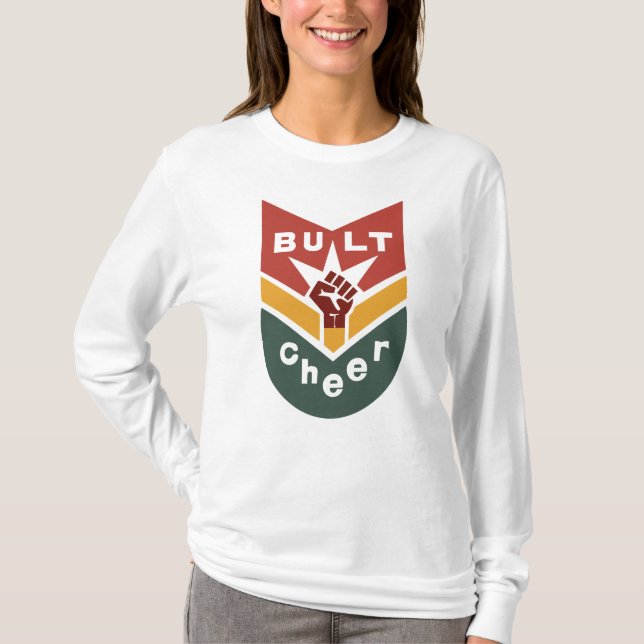 BUILT TO CHEER Raised-Fist Badge T Shirt (Framsida)