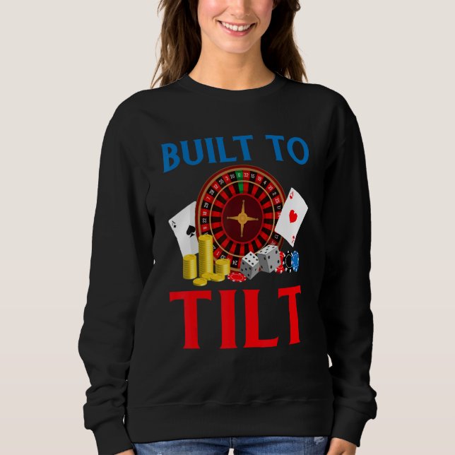 Built to Tilt Game Playing Cards Poker T Shirt (Framsida)