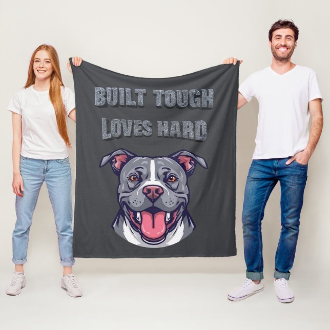 Built Tough Pit Bull - Bully Dog Lover Graphic Art Fleecefilt (På plats)