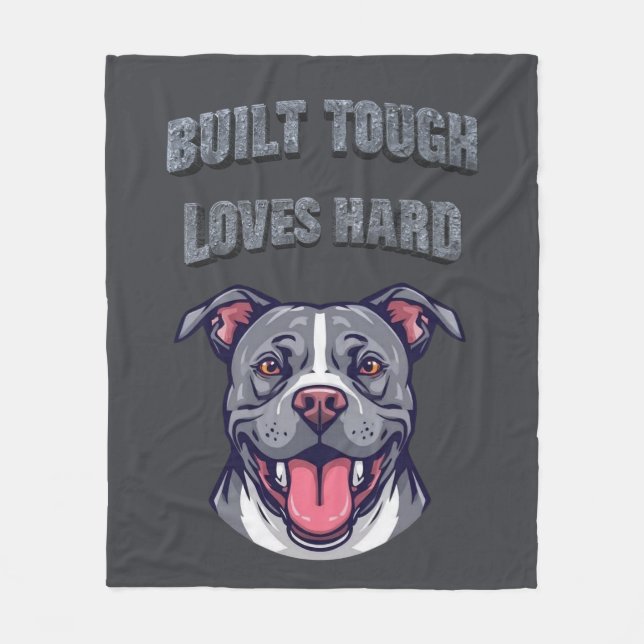 Built Tough Pit Bull - Bully Dog Lover Graphic Art Fleecefilt (Framsidan)