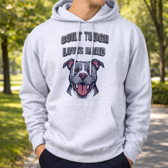 Built Tough Pit Bull - Bully Dog Lover Graphic Art Hoodie (Skapare uppladdad)
