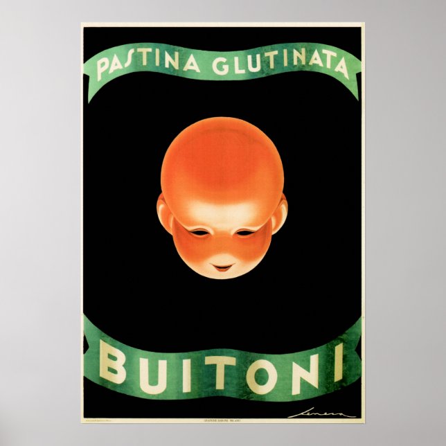 BUITONI PASTINA GLUTINATA Pasta Vintage italienska Poster (Framsidan)
