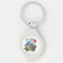 Buje Kroatien Swirl Silverfärgad Nyckelring