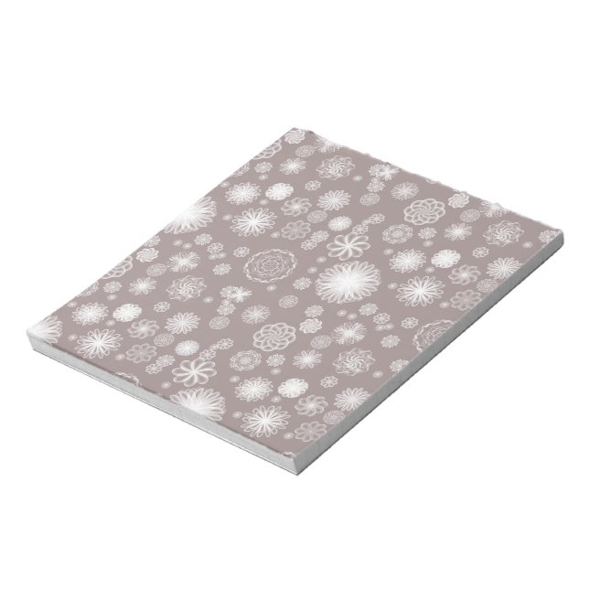 BuJo Patterned Papper Dusty Rosa Blommigts Anteckningsblock (Roterad)