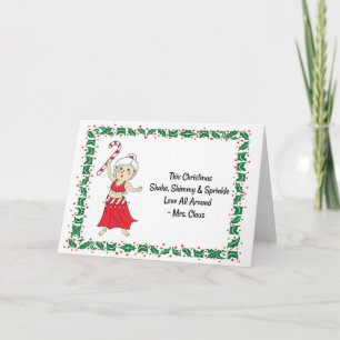 Buk som dansar Fru Claus Helgkort