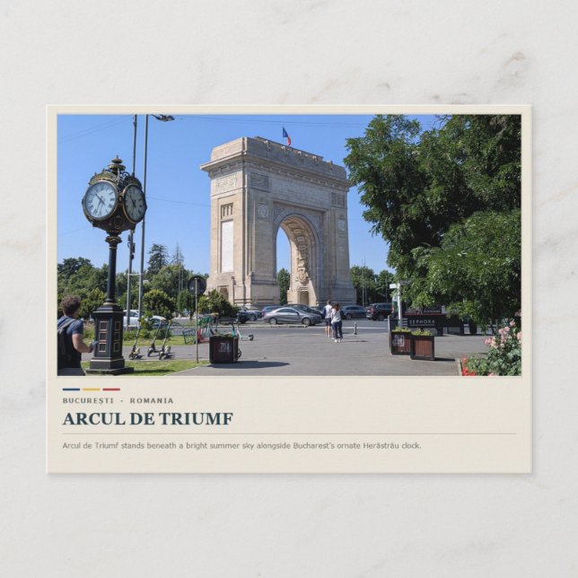 Bukarest Arcul de Triumf Vykort (Framsida)