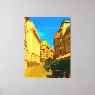 Bukarest City Digital Painting Canvastryck