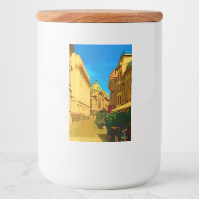 Bukarest City Digital Painting Mat Etikett (Framsida)