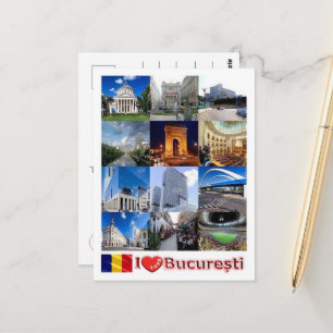 Bukarest I Kärlek - Rumänien - Vykort