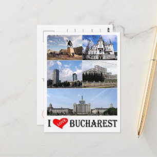 Bukarest - I Kärlek - Rumänien - Vykort