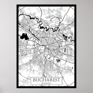 Bukarest Rumänien Karta Poster