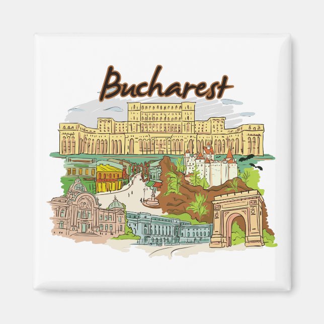 Bukarest, Rumänien Magnet (Framsidan)