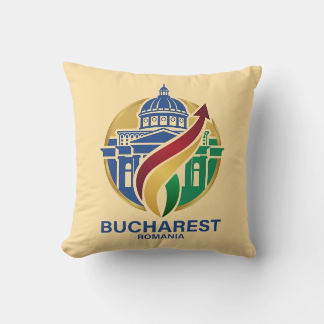 Bukarest Rumänien Östeuropeisk Kudde (Framsida)