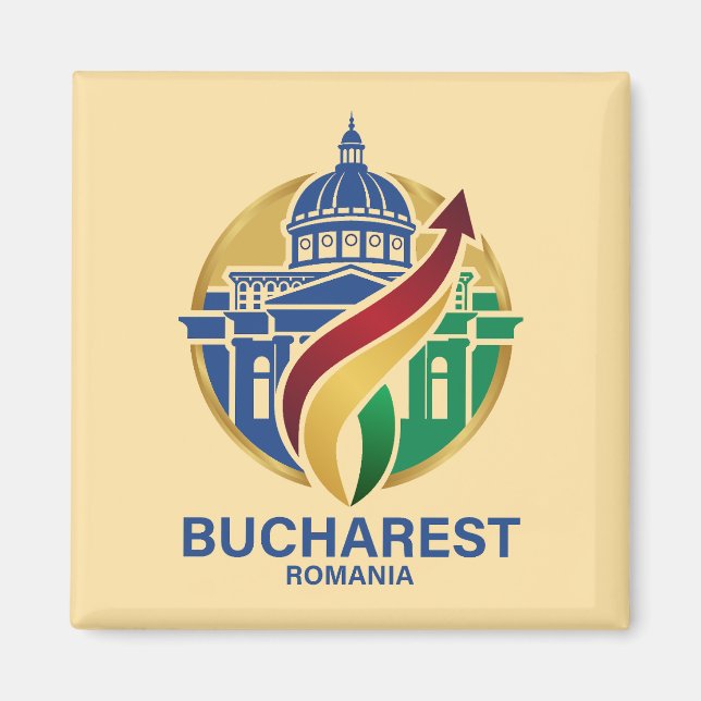 Bukarest Rumänien Östeuropeisk Magnet (Framsidan)