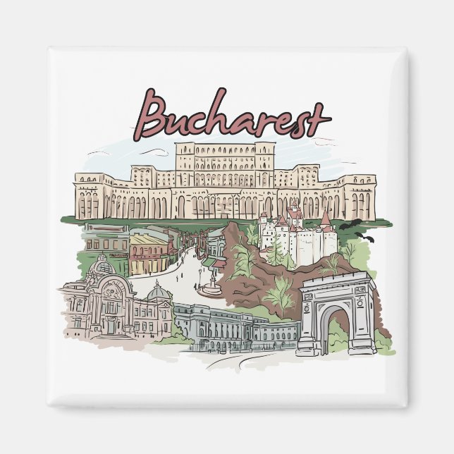 Bukarest - Rumänien.png Magnet (Framsidan)