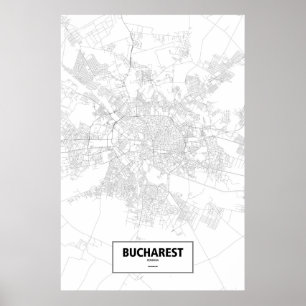 Bukarest, Rumänien (svart på vitt) Poster