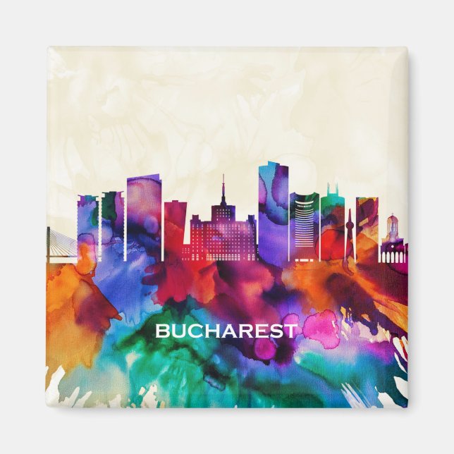 Bukarest Skyline Magnet (Framsidan)