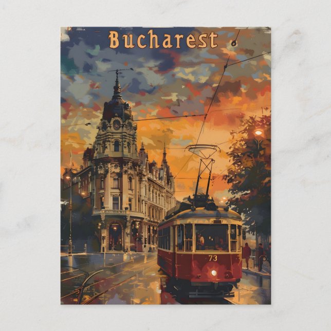 Bukarest-Vintage Vykort (Framsida)
